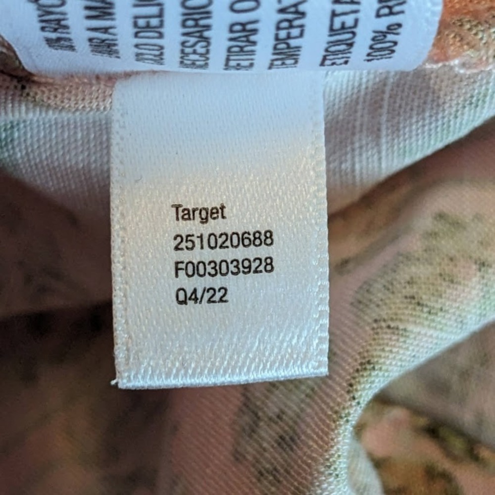 AguaBendita Target Mini Dress 3X Floral Tile Dainty Blush Pink Flutter Sleeve - Picture 16 of 16